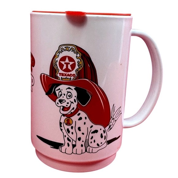 Texaco Other - Vintage Texaco Pup Cup Dalmatian Dog Firefighter Hat Coffee‎ Mug with Lid